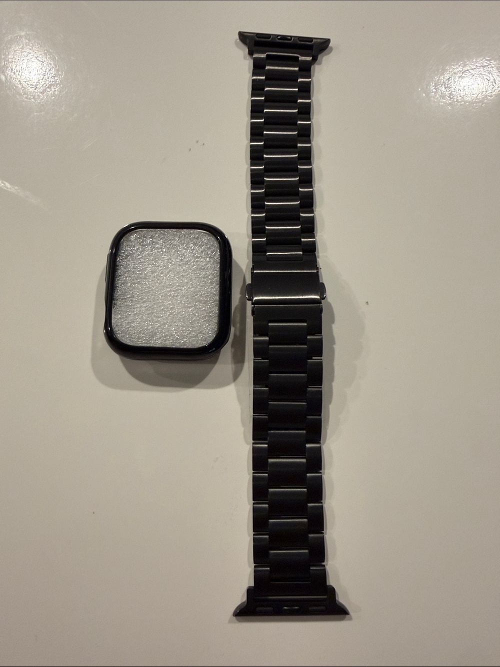 Black Stainless Steel Link Band Compatible w/ Apple 38, 40, 41 Protective #31